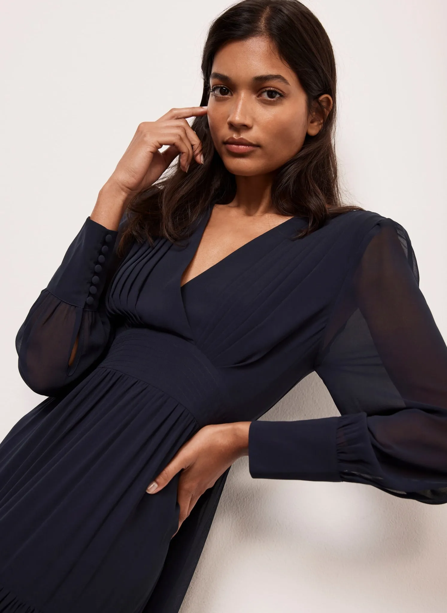 Navy Tiered Maxi Dress sold by Mint Velvet product image thumbnail 2