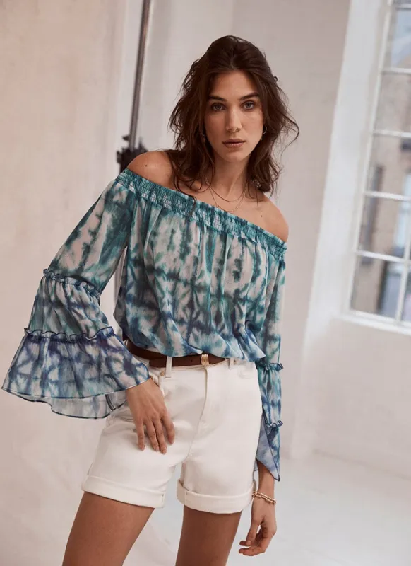 Imogen Print Bardot Top sold by Mint Velvet