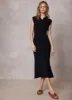 Navy Sheer Detail Midi Dress sold by Mint Velvet