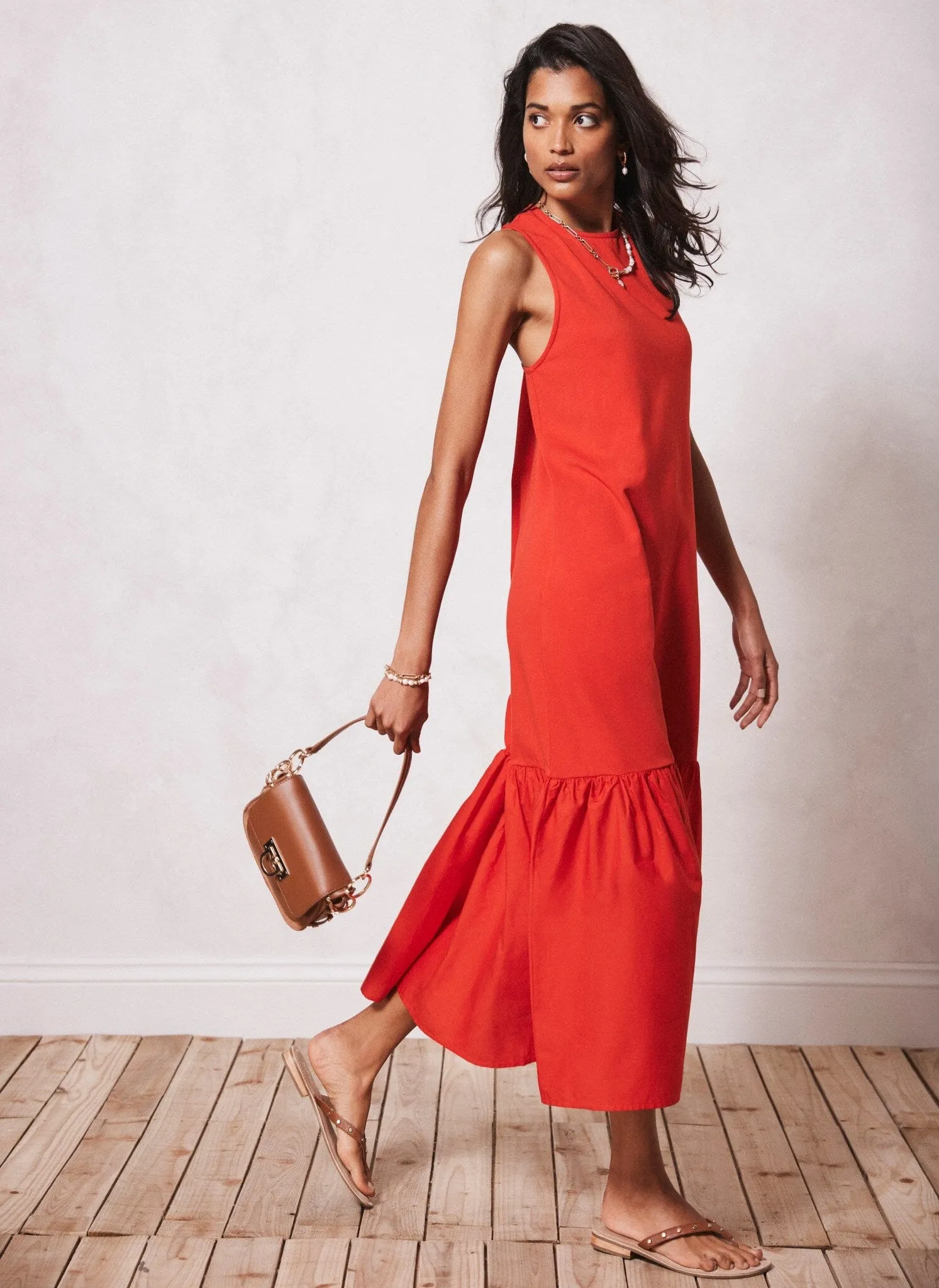 Red Drop Hem Midi Dress sold by Mint Velvet product image thumbnail 2