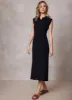 Navy Sheer Detail Midi Dress sold by Mint Velvet