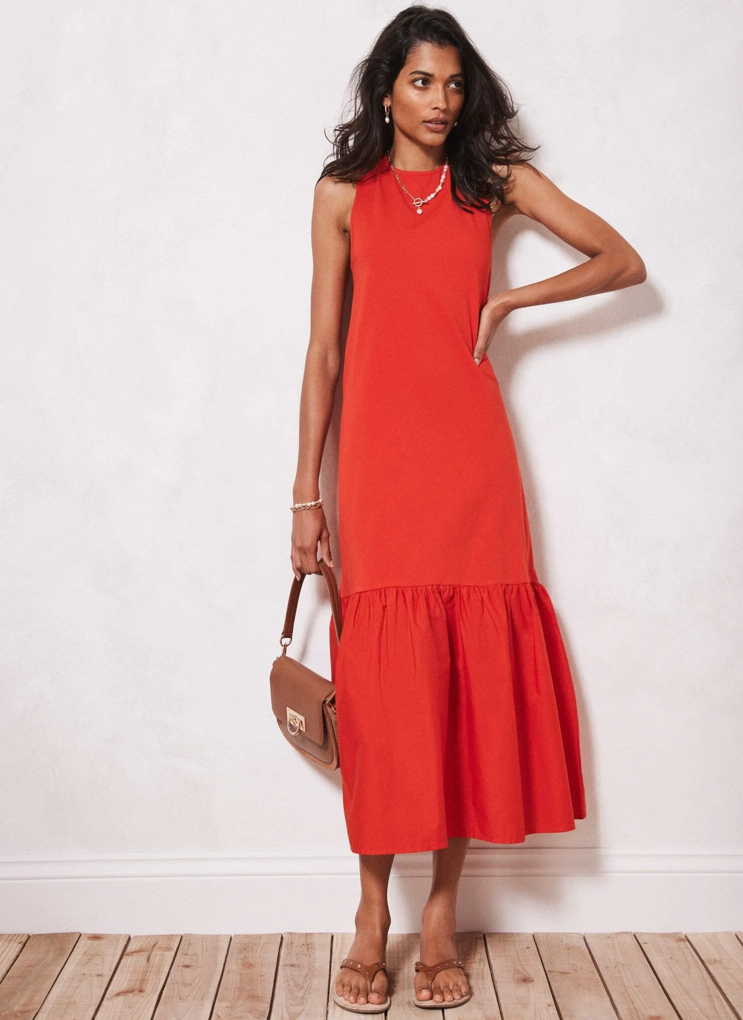 Red Drop Hem Midi Dress sold by Mint Velvet product image thumbnail 4