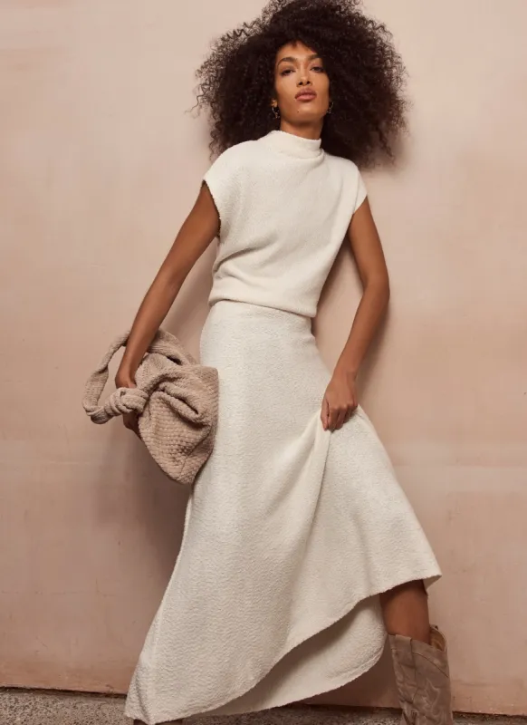 White Textured Midi Dress sold by Mint Velvet