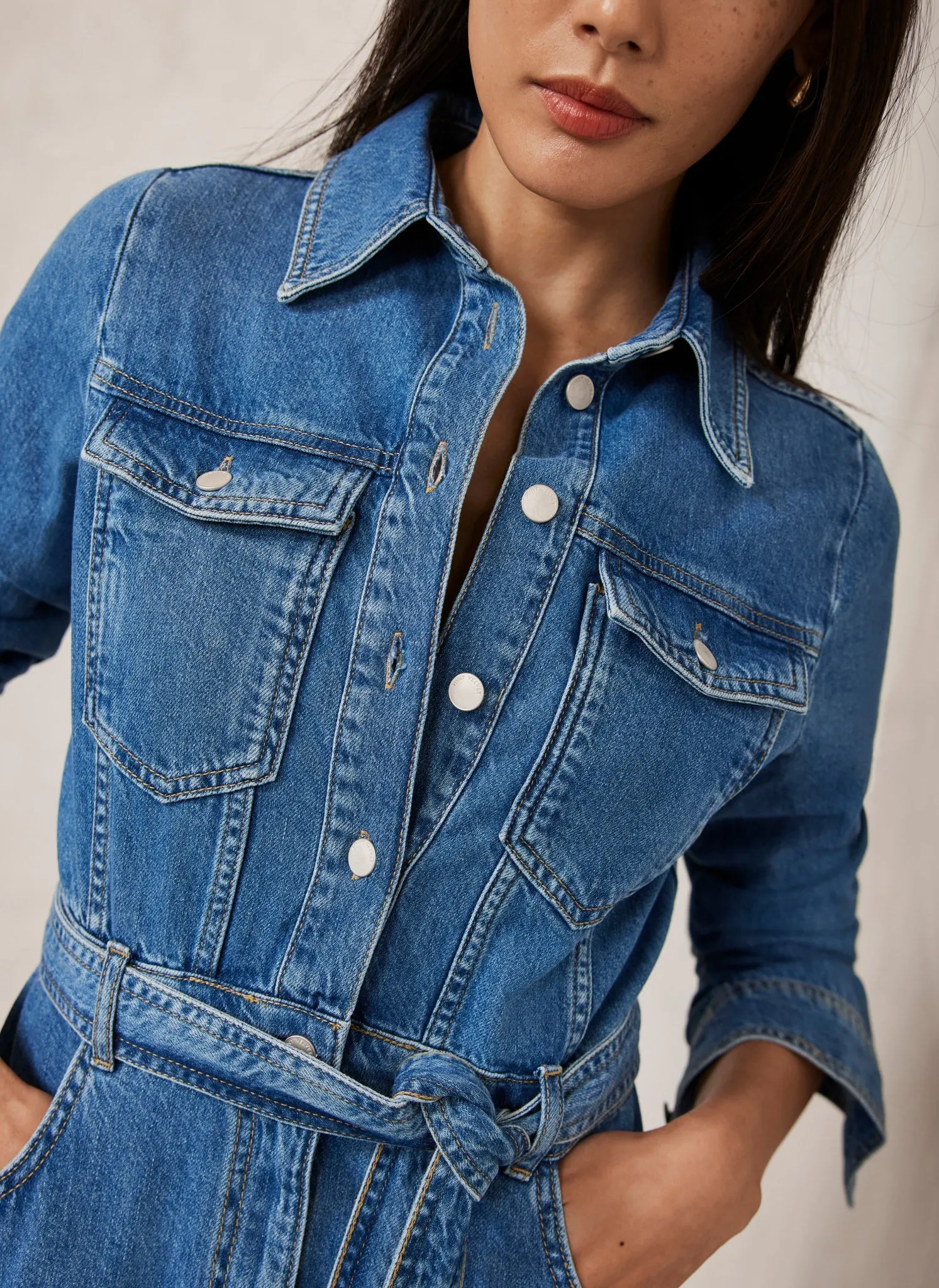Blue Denim Mini Shirt Dress sold by Mint Velvet product image thumbnail 3