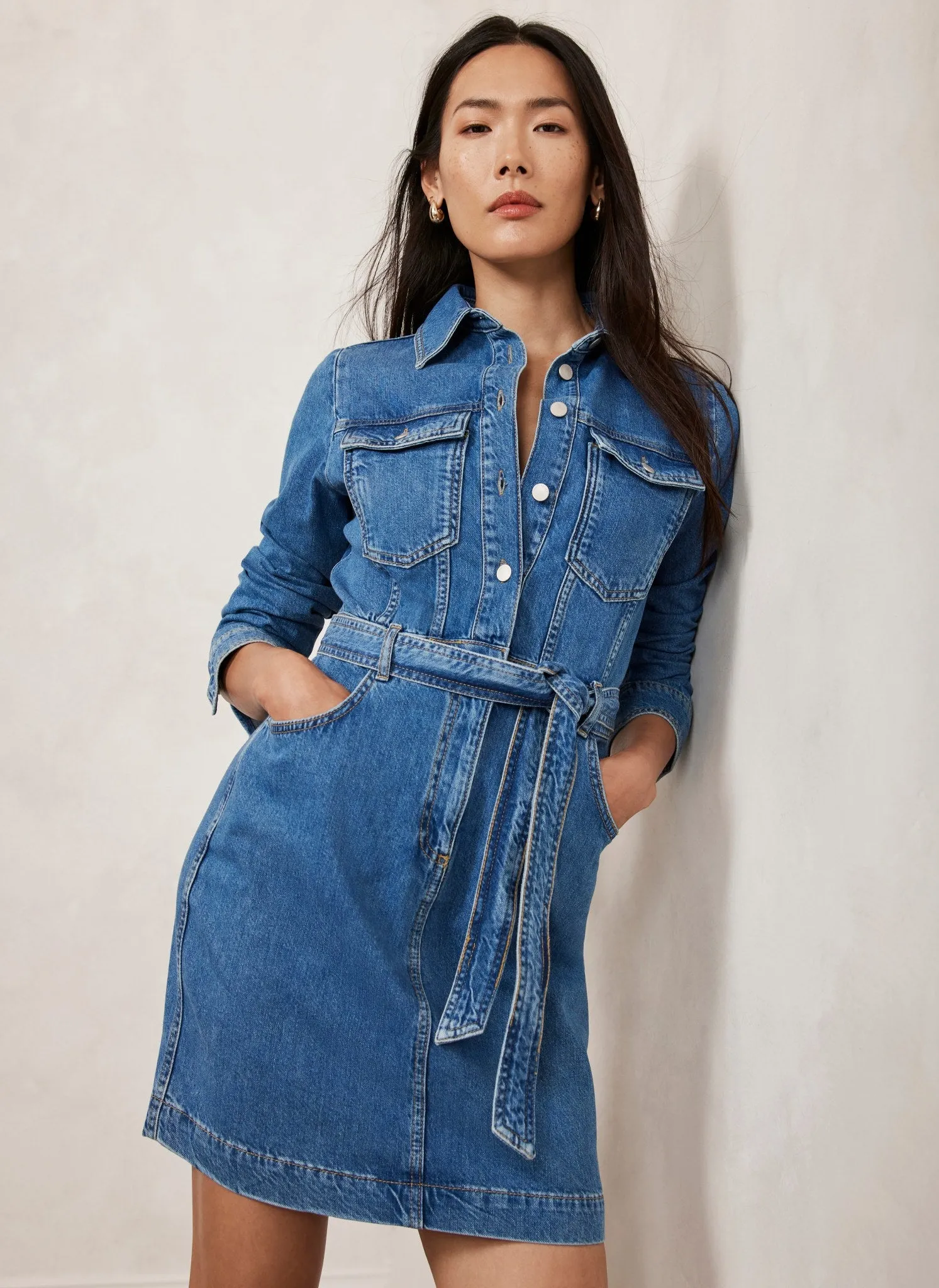 Blue Denim Mini Shirt Dress sold by Mint Velvet