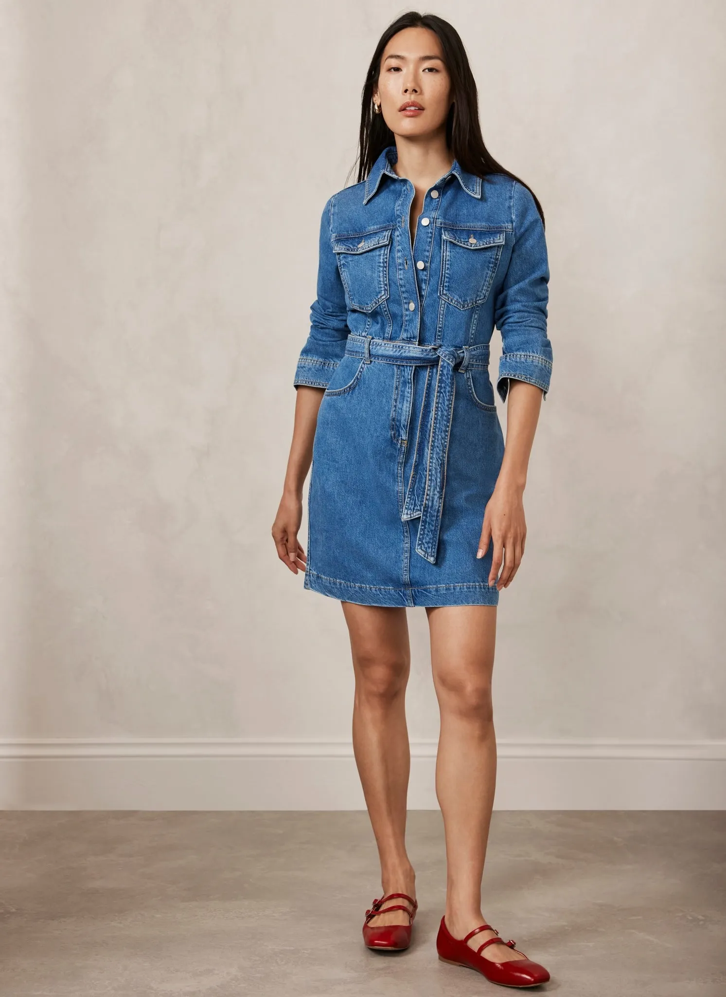 Blue Denim Mini Shirt Dress sold by Mint Velvet product image thumbnail 2