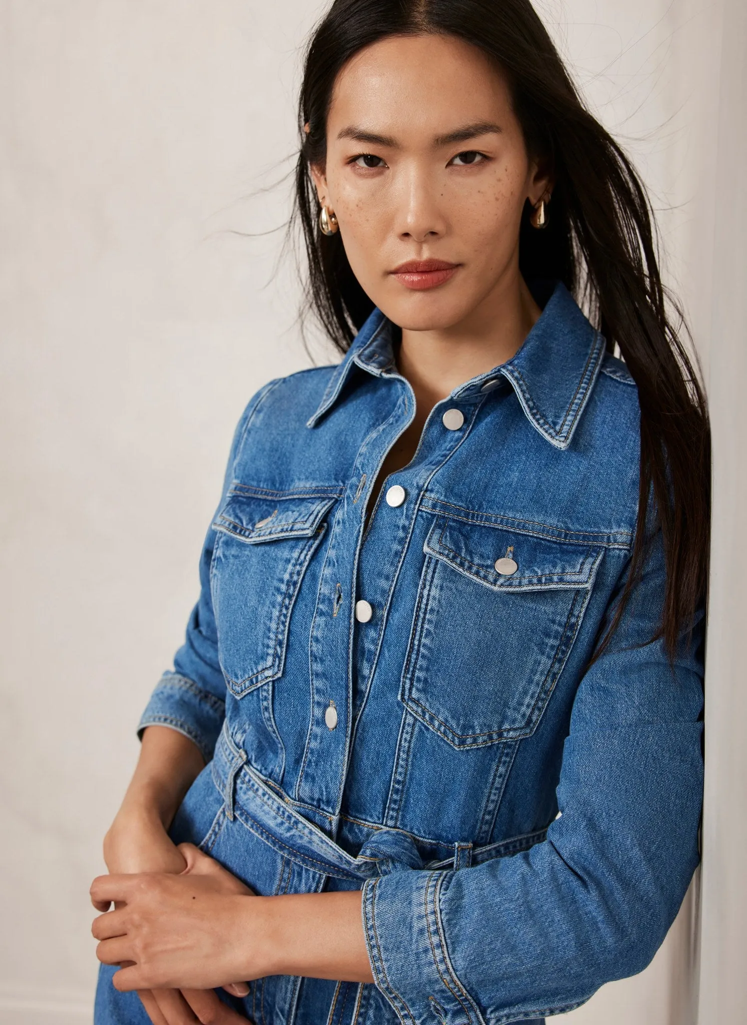 Blue Denim Mini Shirt Dress sold by Mint Velvet product image thumbnail 4
