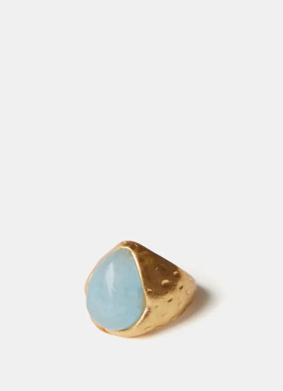 Gold Tone Blue Stone Ring sold by Mint Velvet