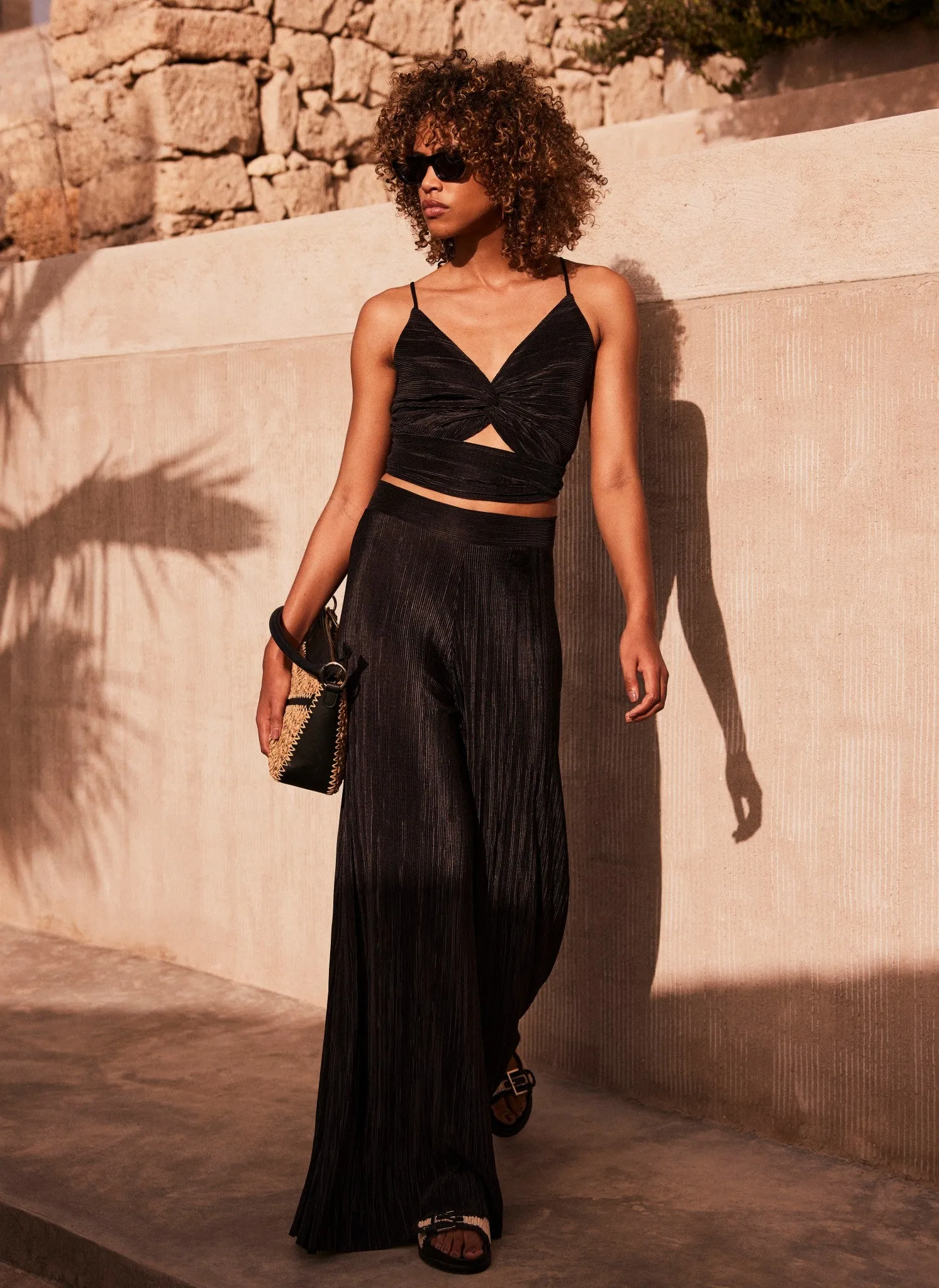 Black Metallic Plisse Set sold by Mint Velvet product image thumbnail 5