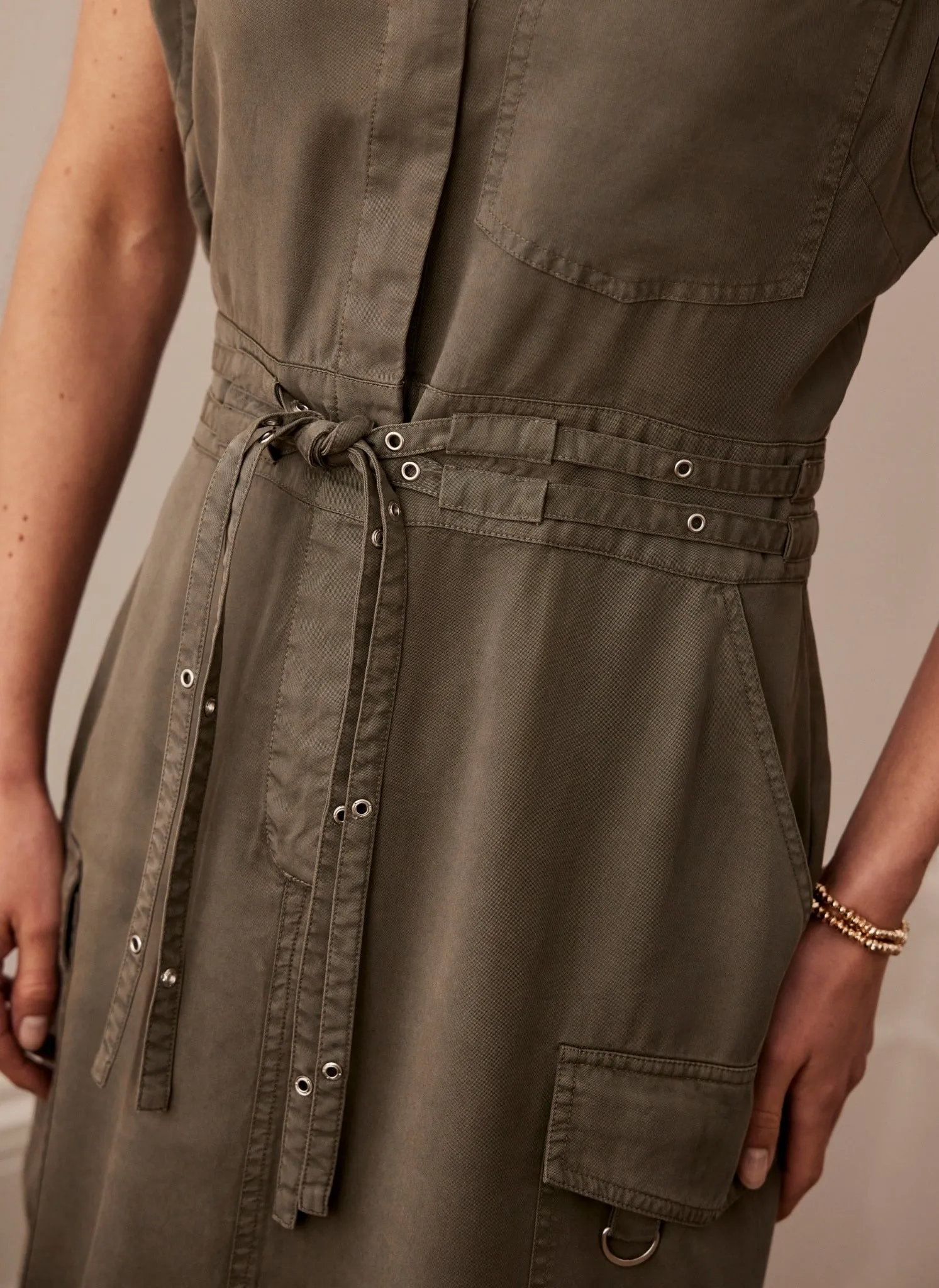 Khaki Midi Shirt Dress sold by Mint Velvet product image thumbnail 5