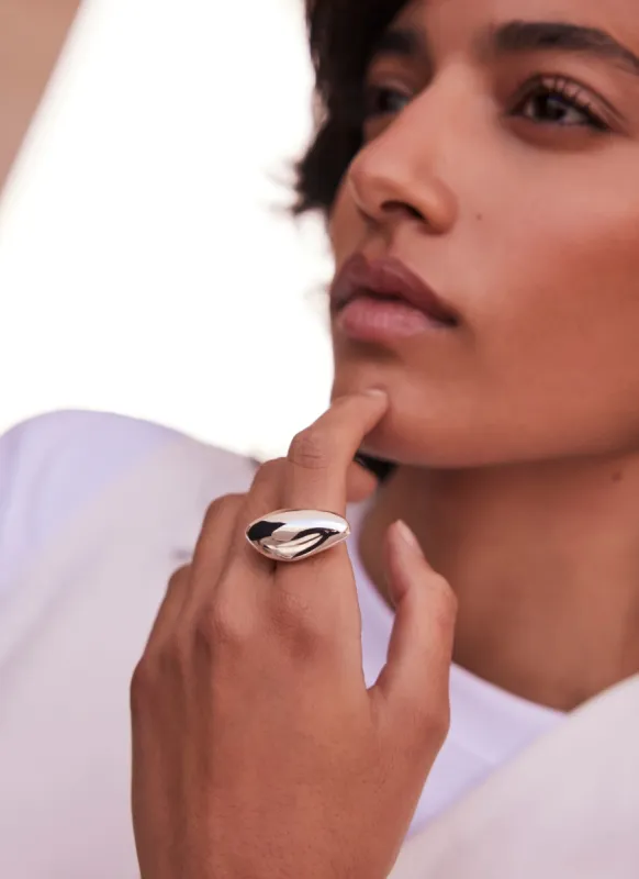 Silver Plated Dome Ring sold by Mint Velvet