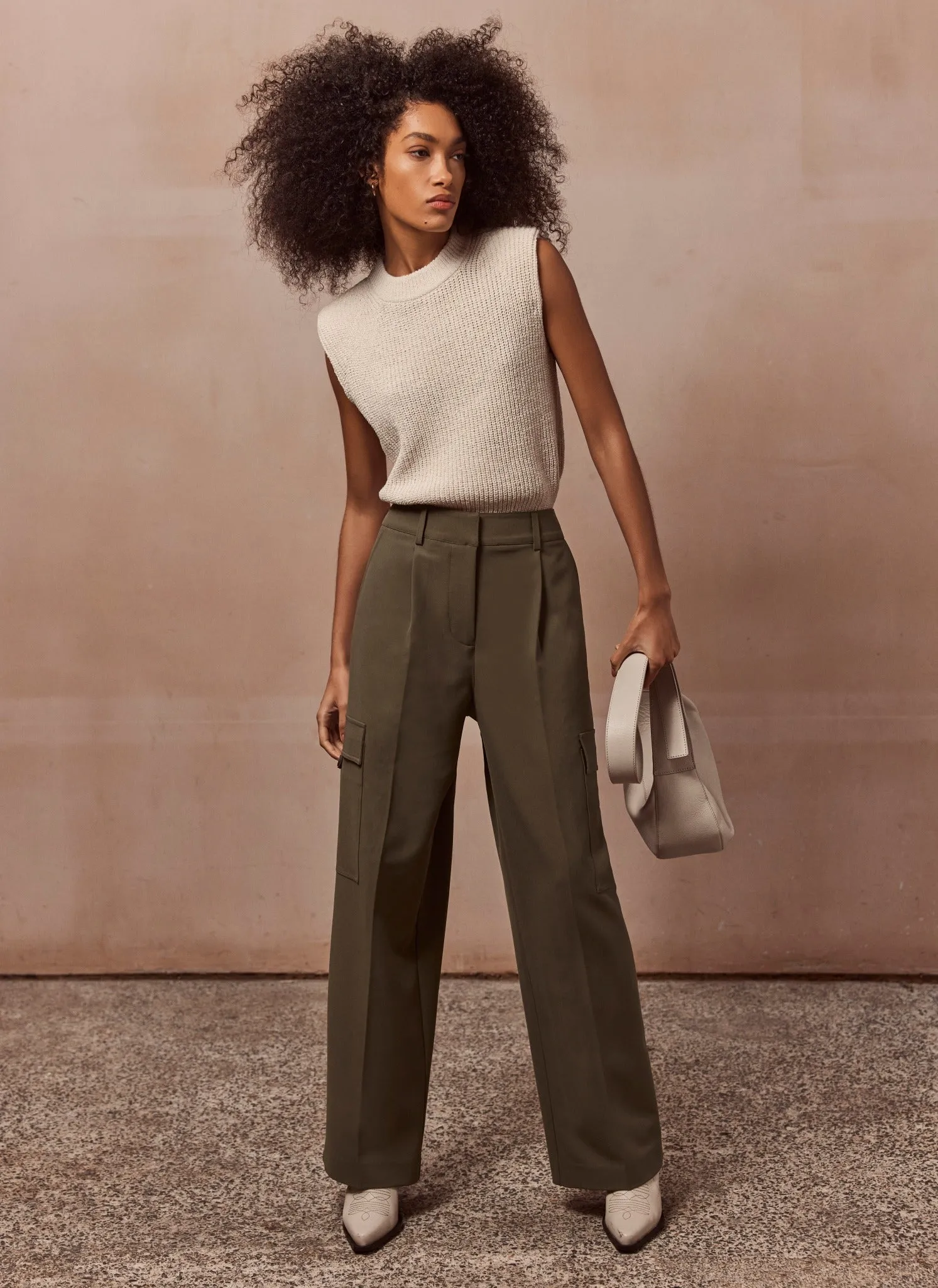 Cream Sleeveless Vest Top sold by Mint Velvet product image thumbnail 5