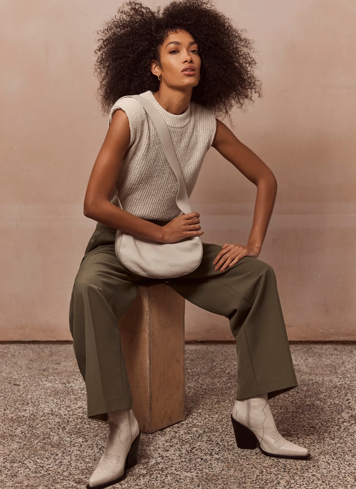 Cream Sleeveless Vest Top sold by Mint Velvet product image thumbnail 3