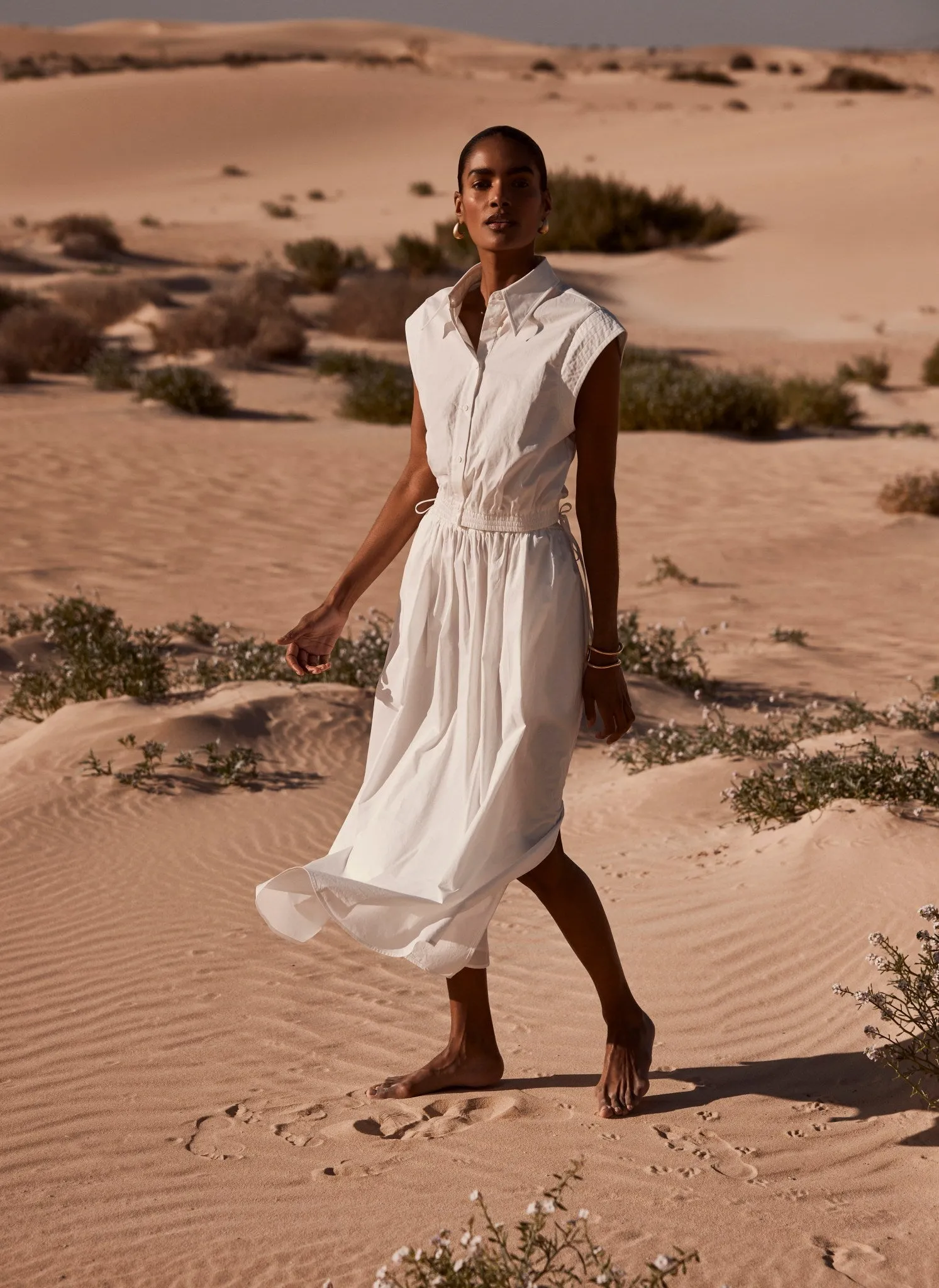 White Cotton Tie Maxi Skirt sold by Mint Velvet product image thumbnail 2