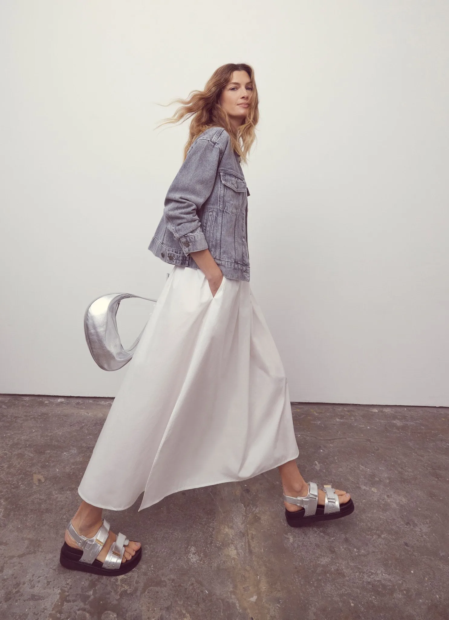 White Cotton Tie Maxi Skirt sold by Mint Velvet product image thumbnail 4
