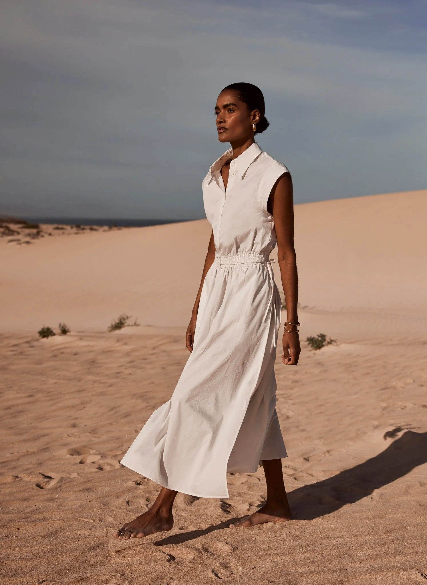 White Cotton Tie Maxi Skirt sold by Mint Velvet product image thumbnail 3