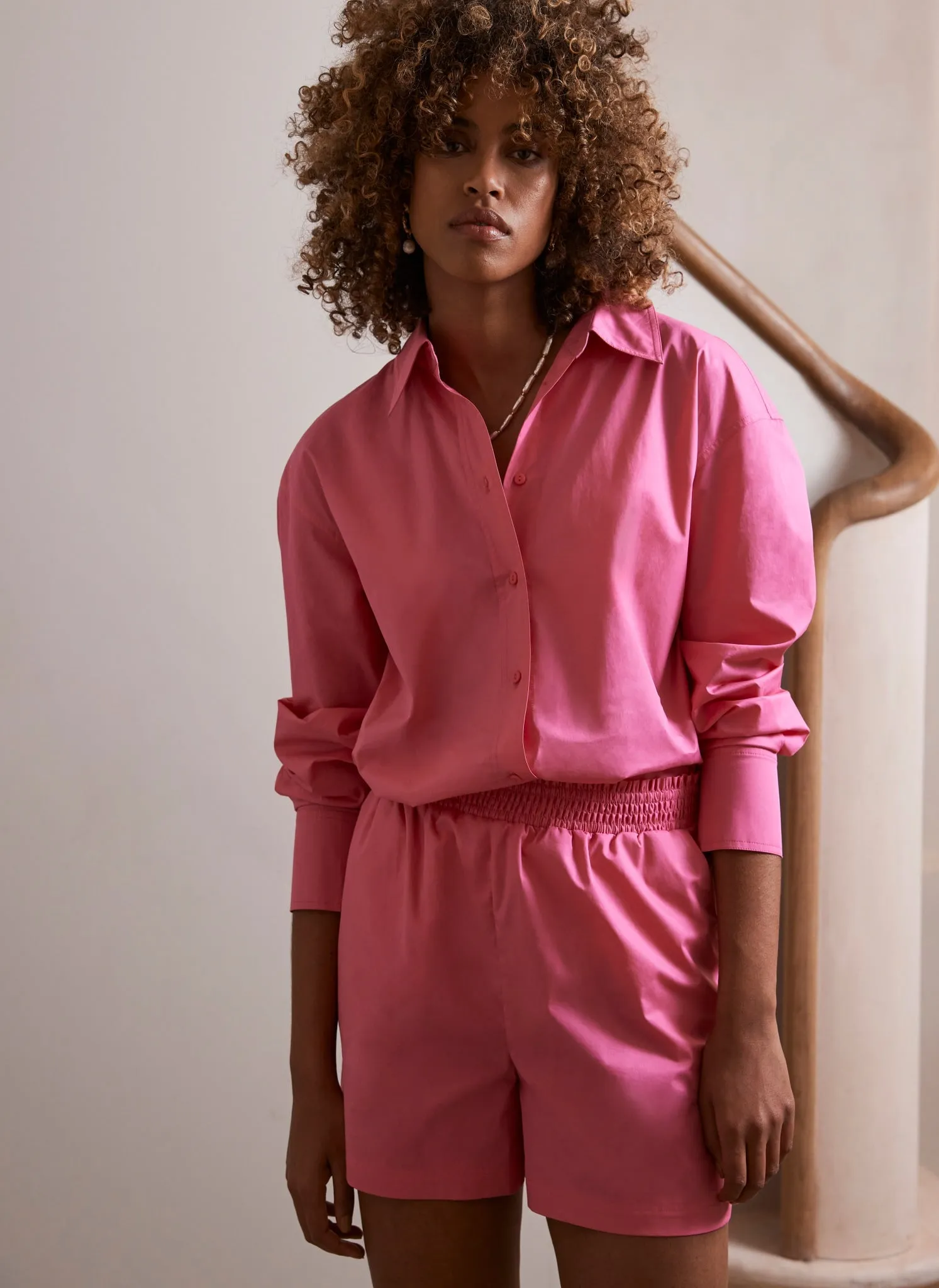 Pink Cotton Shirt & Shorts Set sold by Mint Velvet product image thumbnail 5