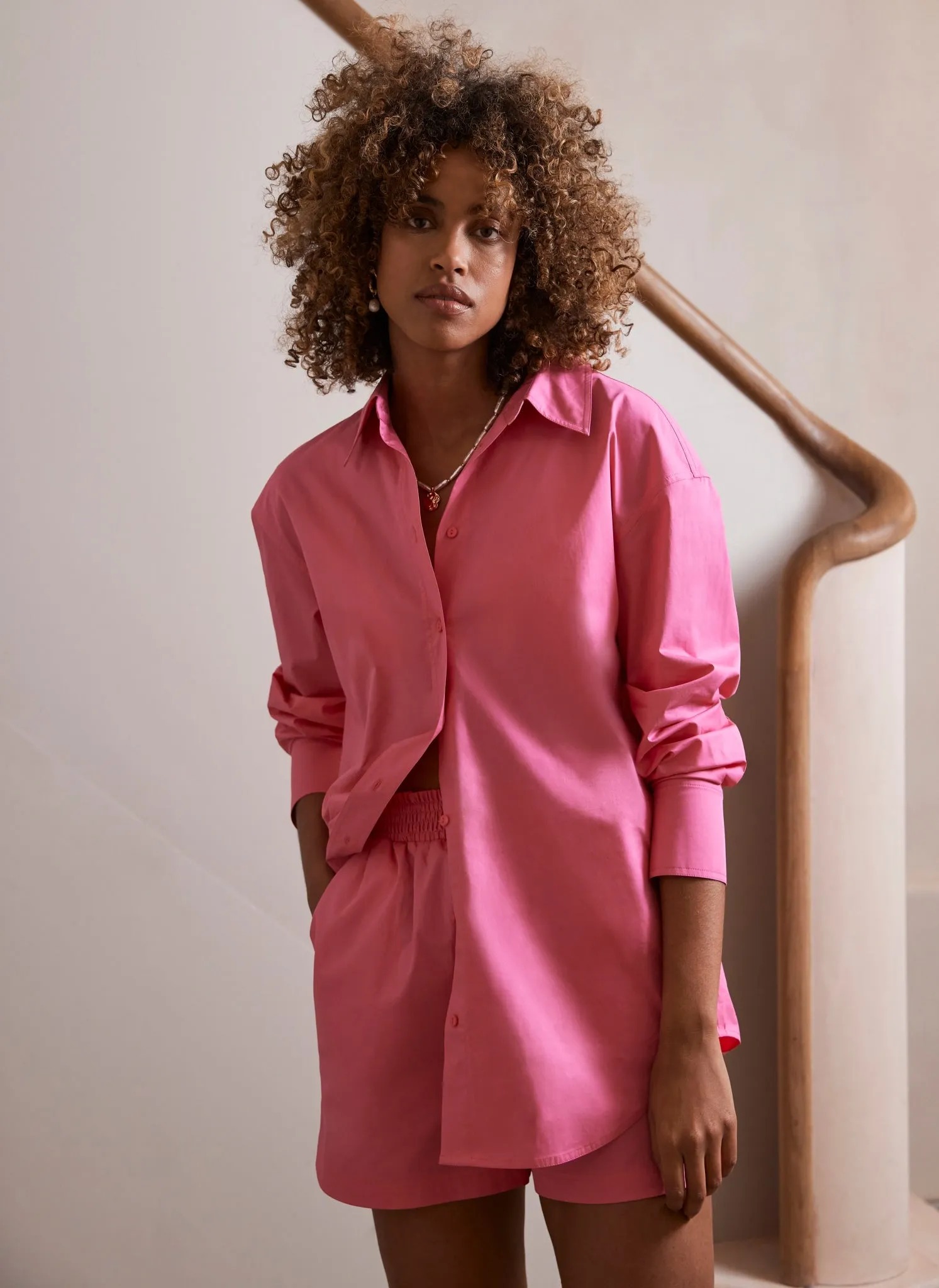 Pink Cotton Shirt & Shorts Set sold by Mint Velvet product image thumbnail 2
