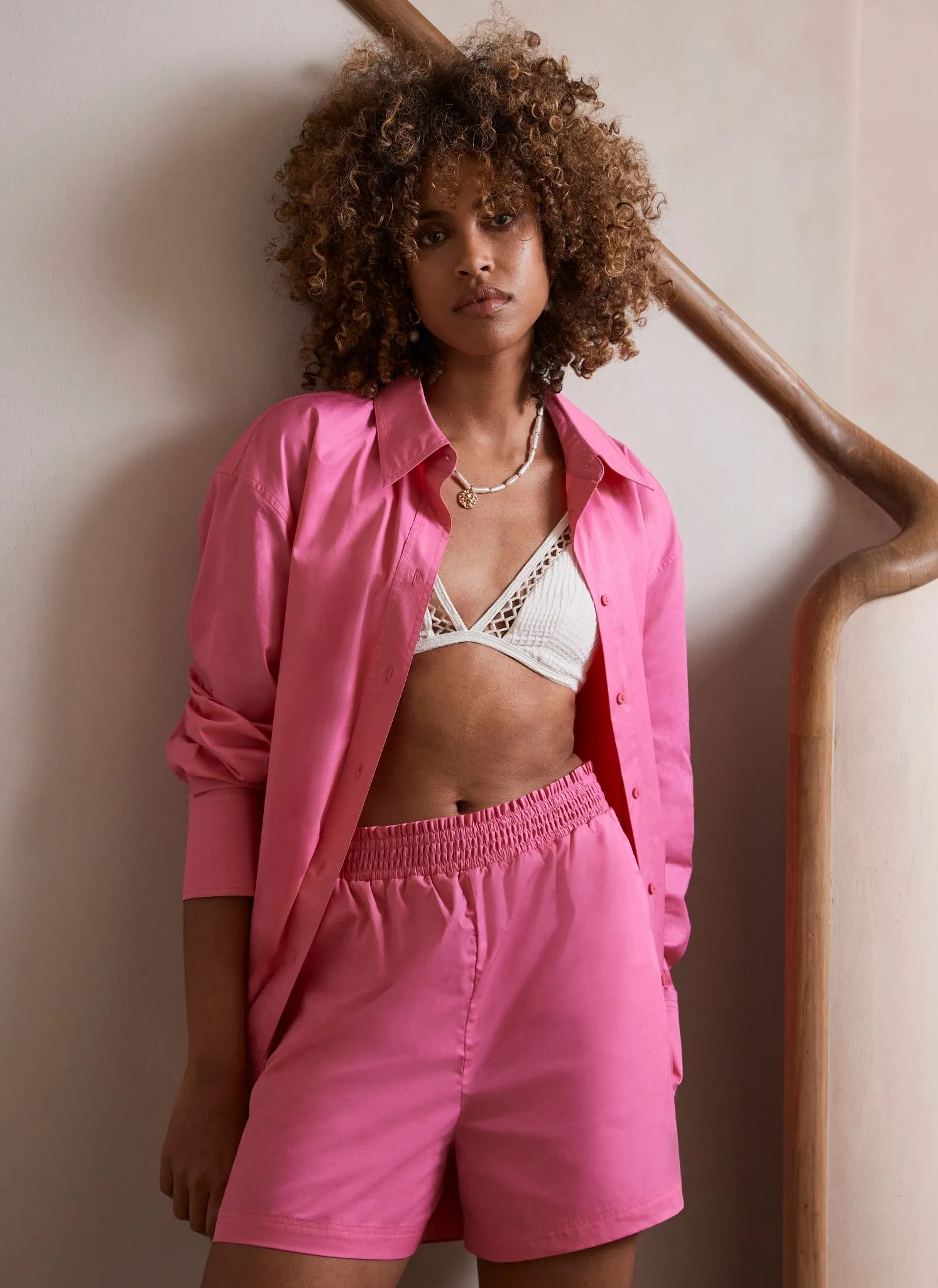 Pink Cotton Shirt & Shorts Set sold by Mint Velvet product image thumbnail 3