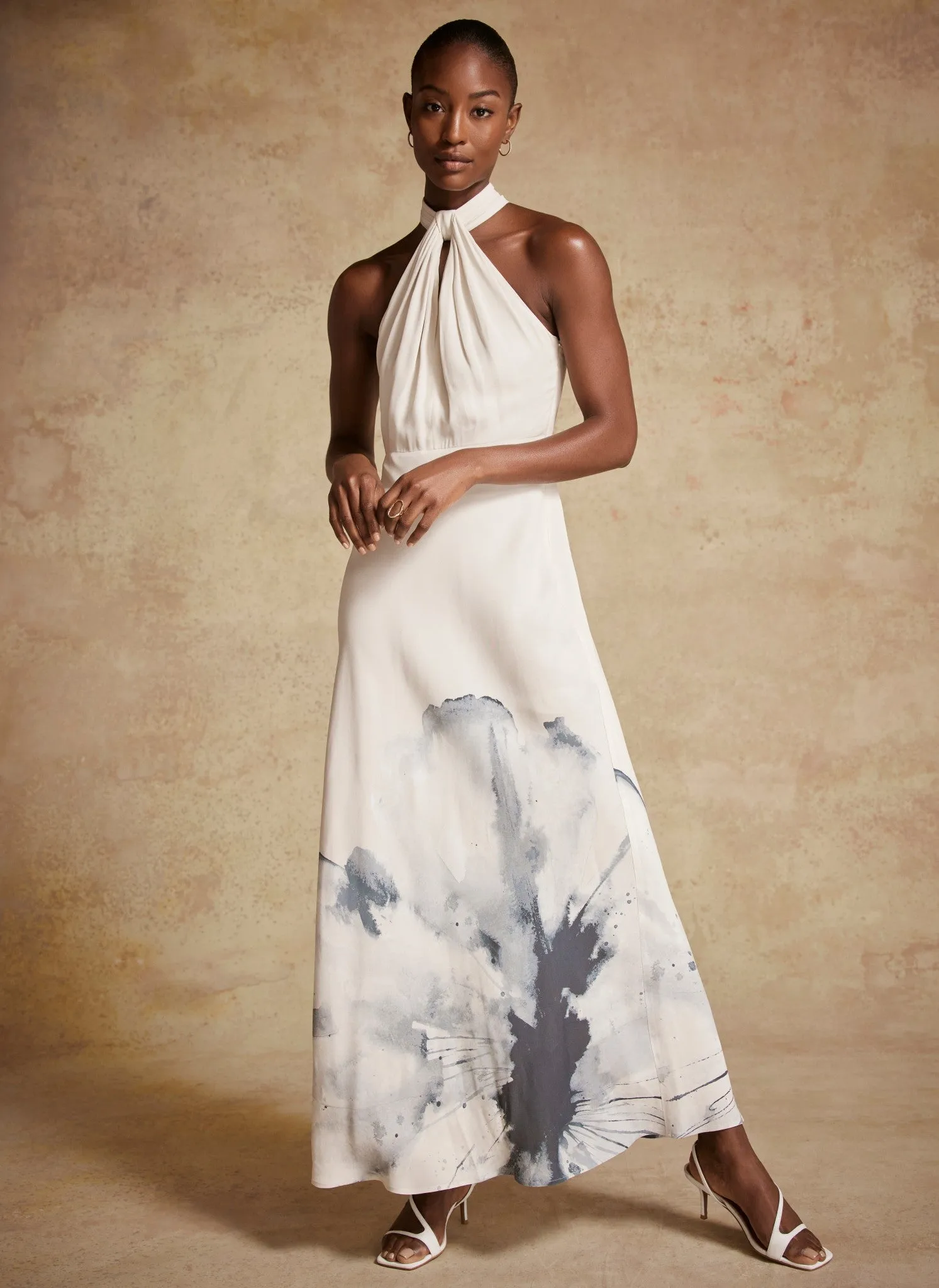 Cream Floral Halter Maxi Dress sold by Mint Velvet product image thumbnail 5