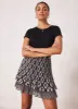 Black Mixed Print Mini Skirt sold by Mint Velvet
