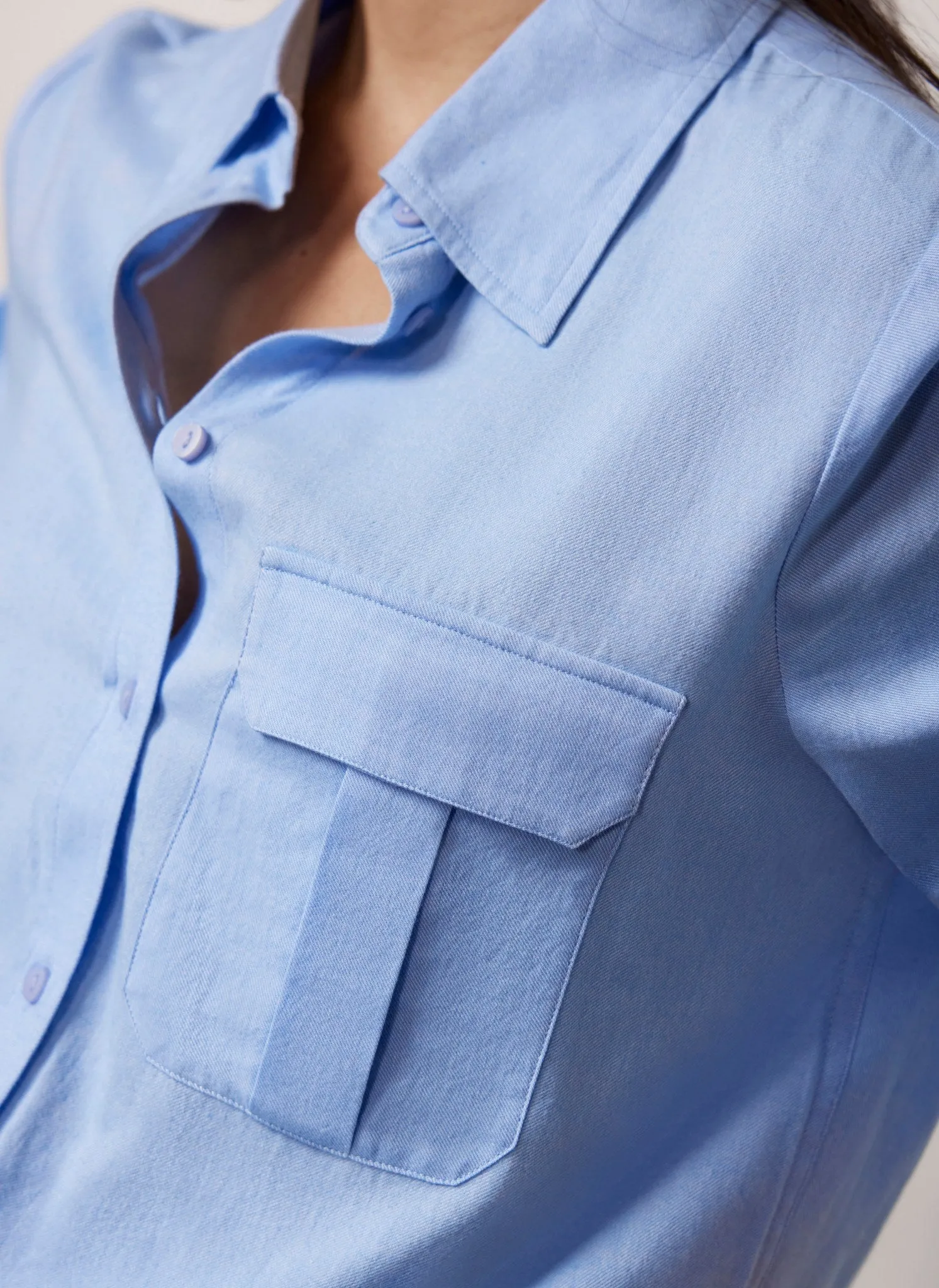 Blue Chambray Oversized Shirt sold by Mint Velvet product image thumbnail 4