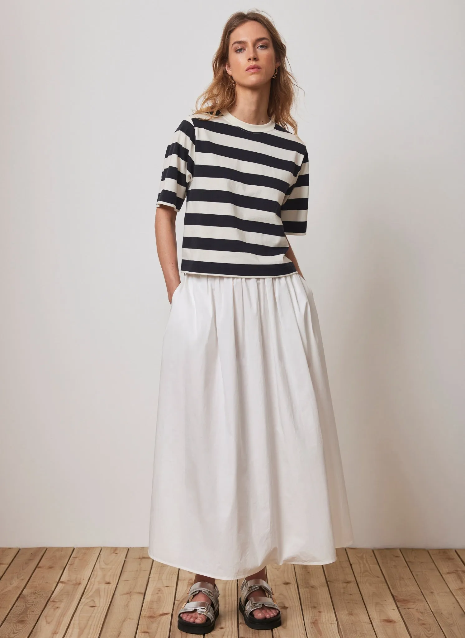 Cream Striped Ultimate T-Shirt sold by Mint Velvet product image thumbnail 3