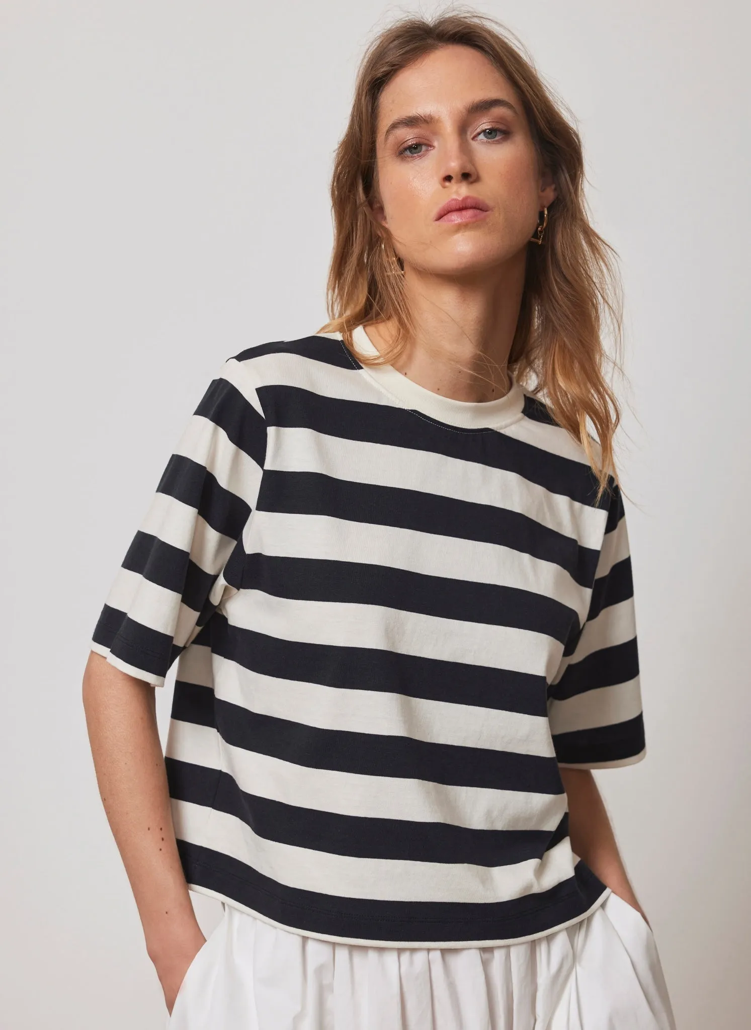 Cream Striped Ultimate T-Shirt sold by Mint Velvet product image thumbnail 5