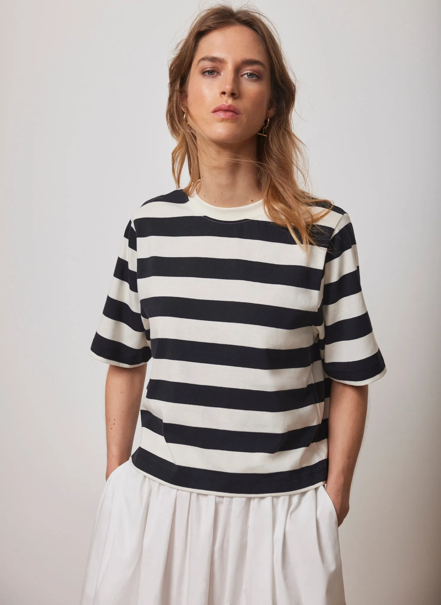 Cream Striped Ultimate T-Shirt sold by Mint Velvet