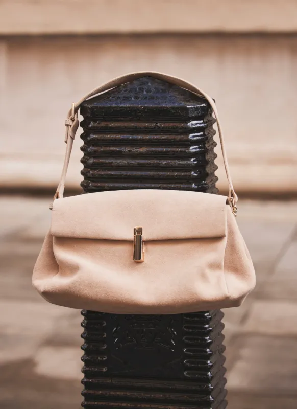 Neutral Suede Large Shoulder Bag sold by Mint Velvet