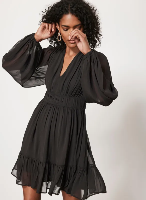 Dark Grey V Neck Mini Dress sold by Mint Velvet