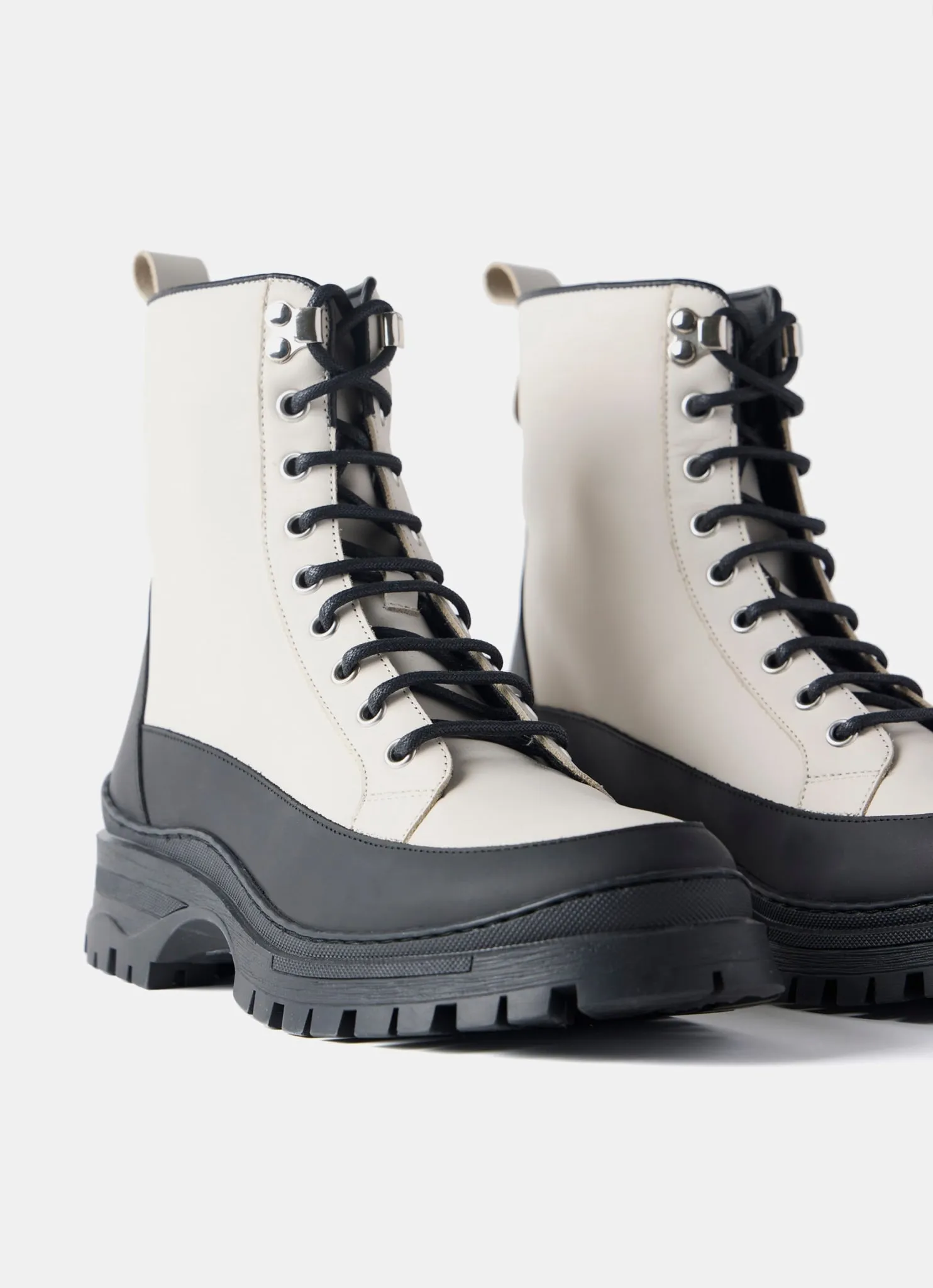 Cream Leather Hiking Boots sold by Mint Velvet product image thumbnail 4