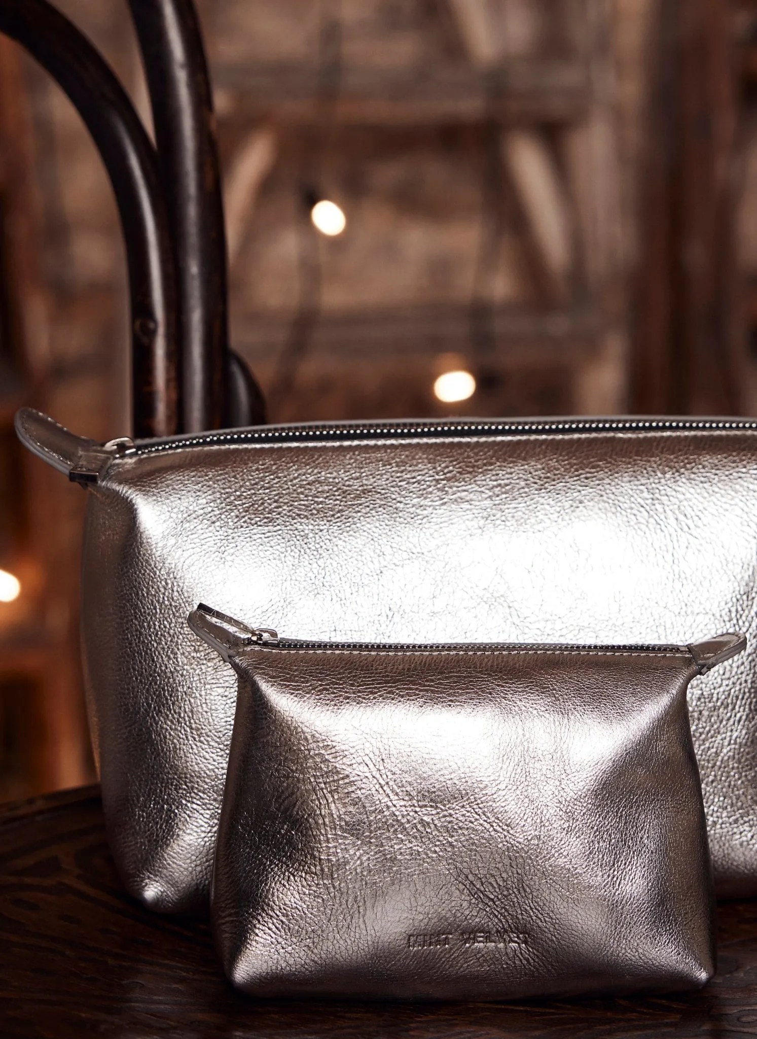 Silver Leather Makeup Bag sold by Mint Velvet product image thumbnail 2