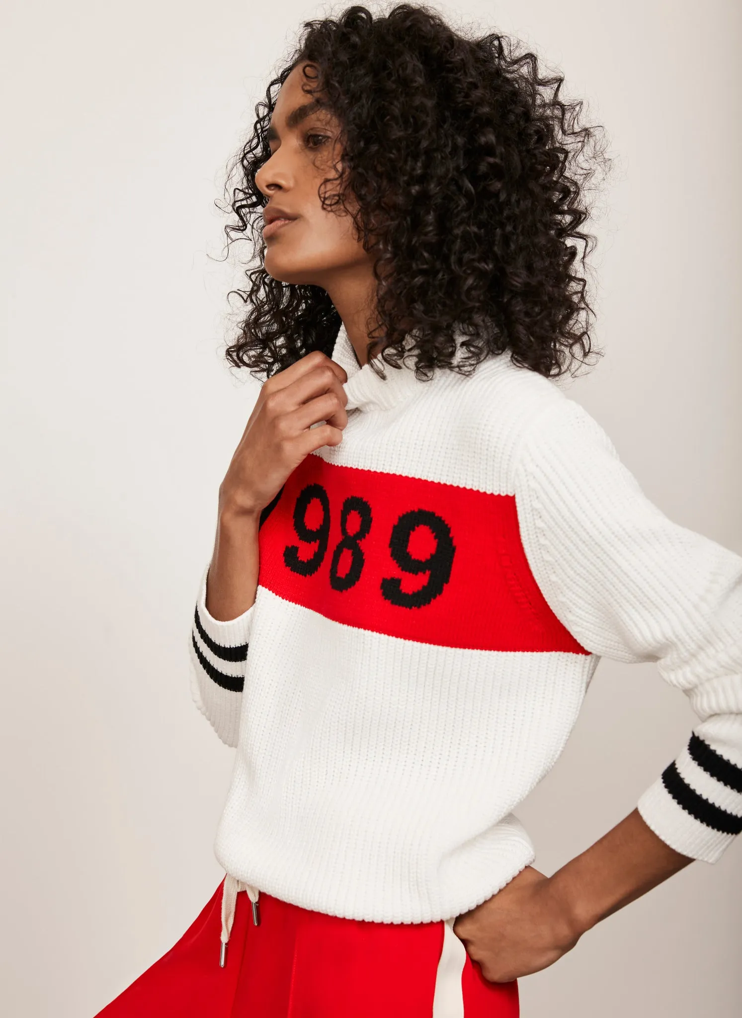 White Cotton Graphic Jumper sold by Mint Velvet product image thumbnail 3