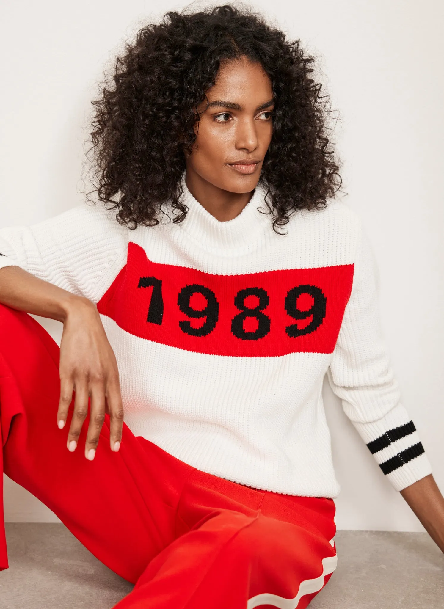 White Cotton Graphic Jumper sold by Mint Velvet product image thumbnail 2