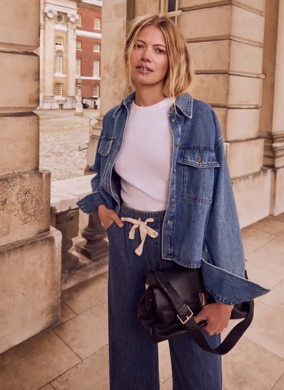 Indigo Cropped Denim Shirt sold by Mint Velvet