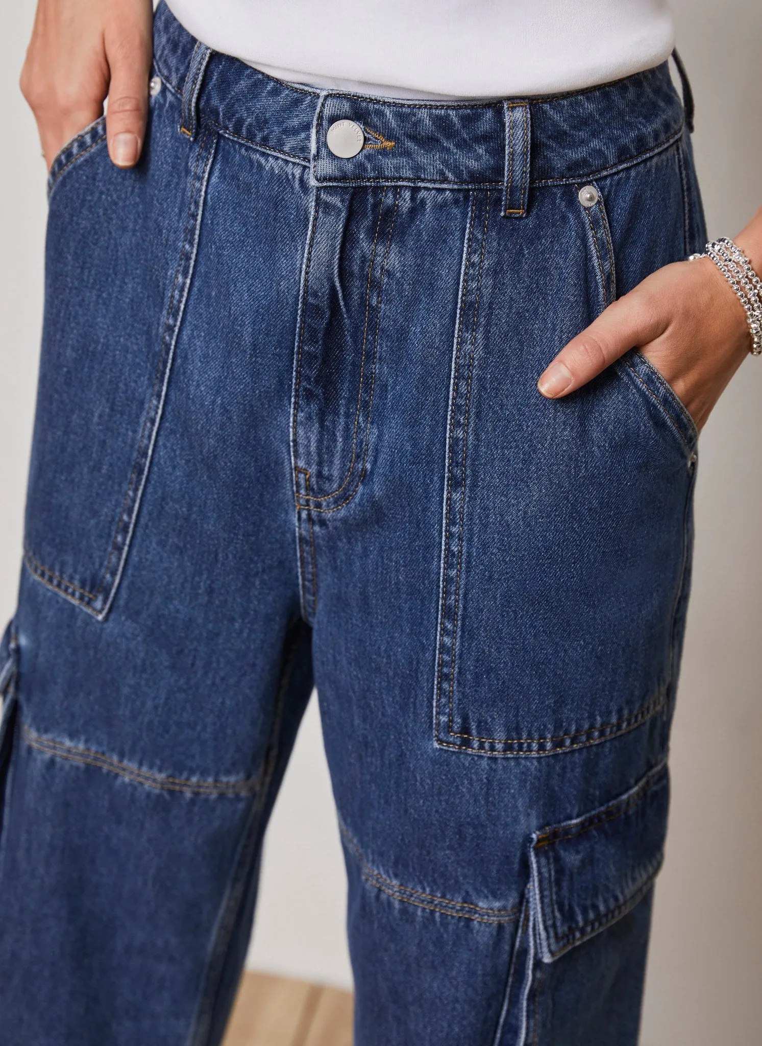 Indigo Ultimate Cargo Pocket Jeans sold by Mint Velvet product image thumbnail 5
