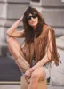 Tan Suede Fringed Waistcoat sold by Mint Velvet