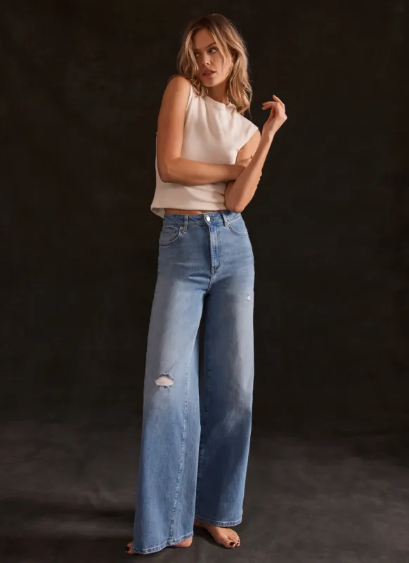 Light Indigo Soft Wide Jeans sold by Mint Velvet