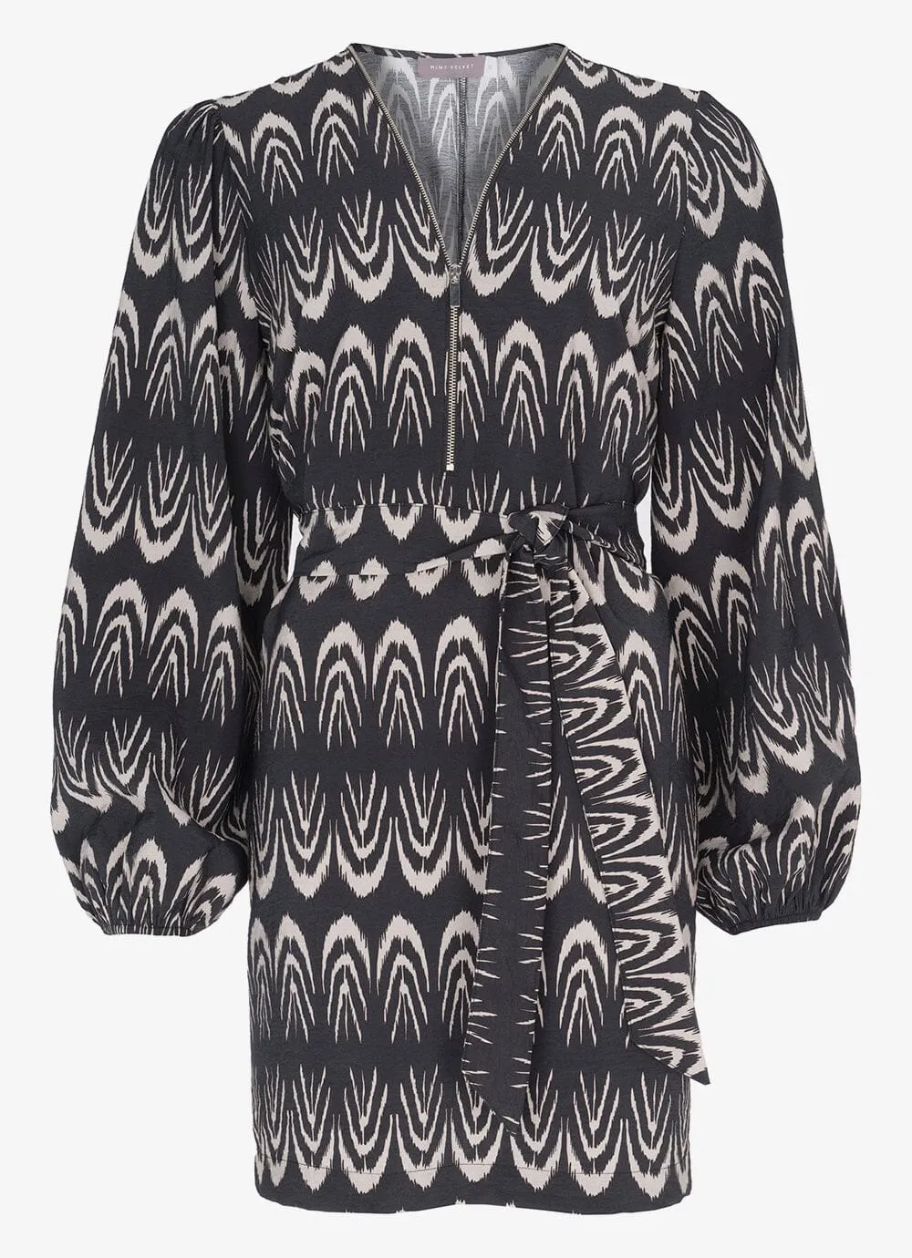 Ikat Print Black Mini Dress sold by Mint Velvet product image thumbnail 5