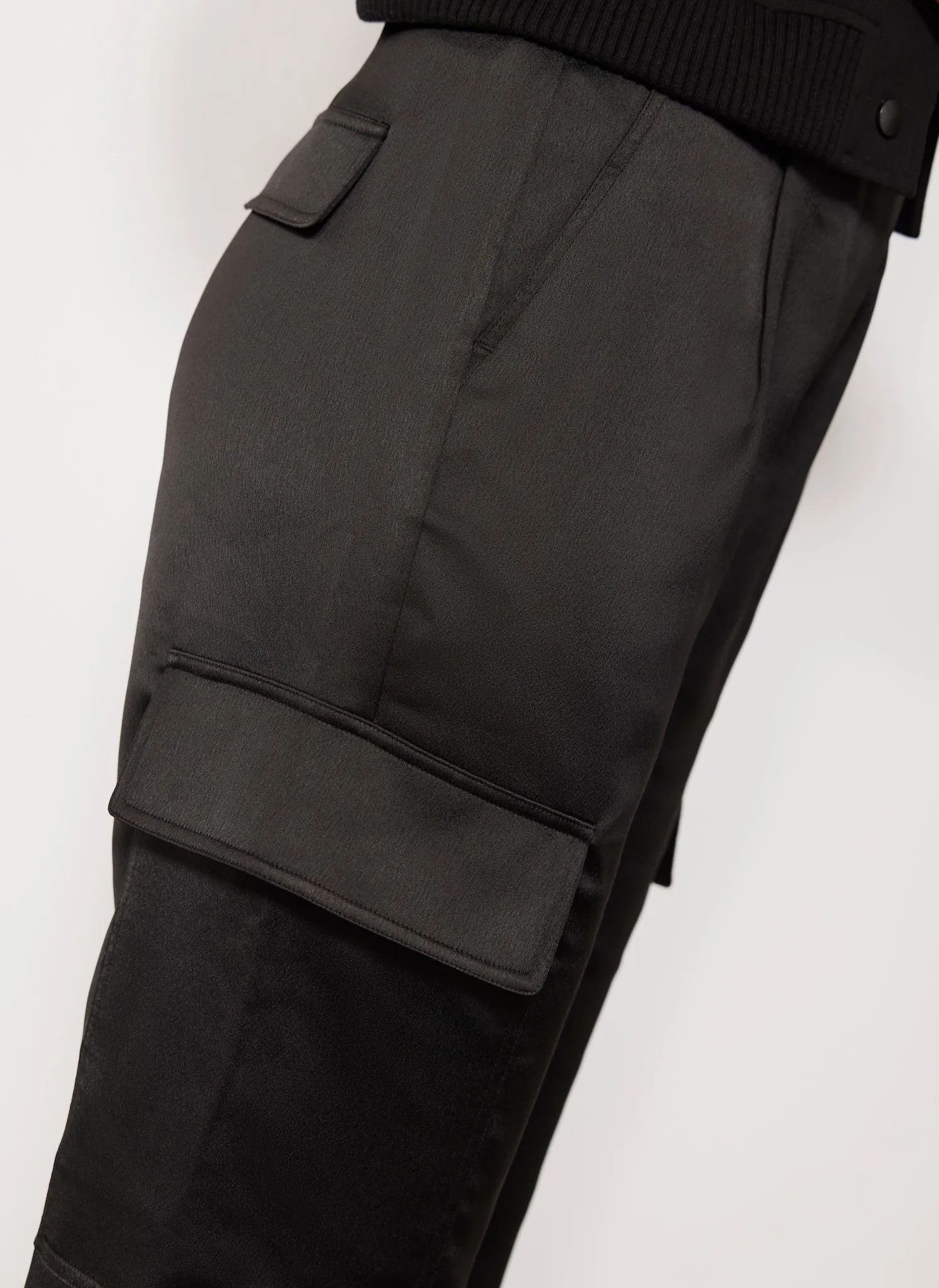 Black Satin Cargo Trousers sold by Mint Velvet product image thumbnail 5