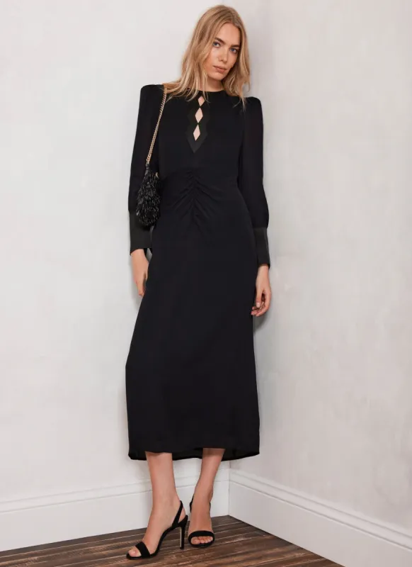 Black Cut Out Midi Dress sold by Mint Velvet