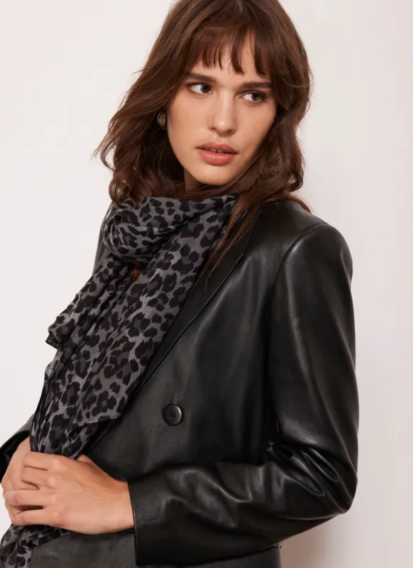 Grey Animal Print Scarf sold by Mint Velvet