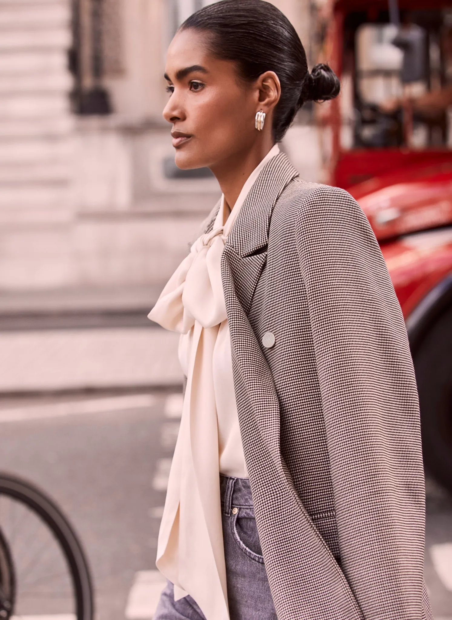 Neutral Check Blazer sold by Mint Velvet product image thumbnail 3