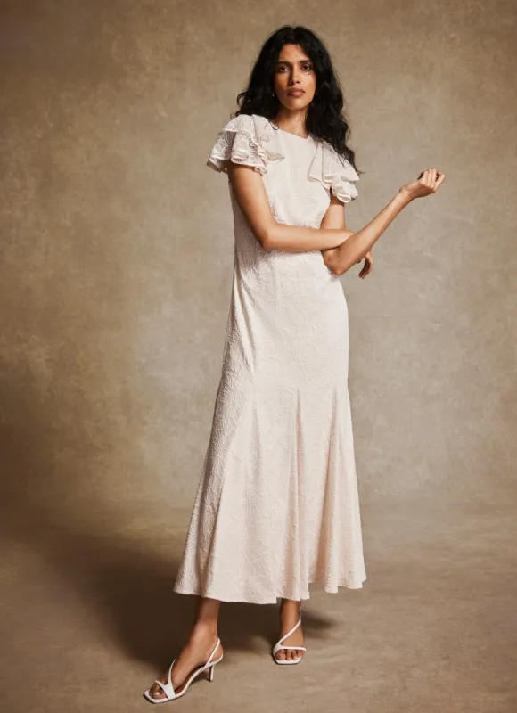 Cream Embroidered Lace Maxi Dress sold by Mint Velvet