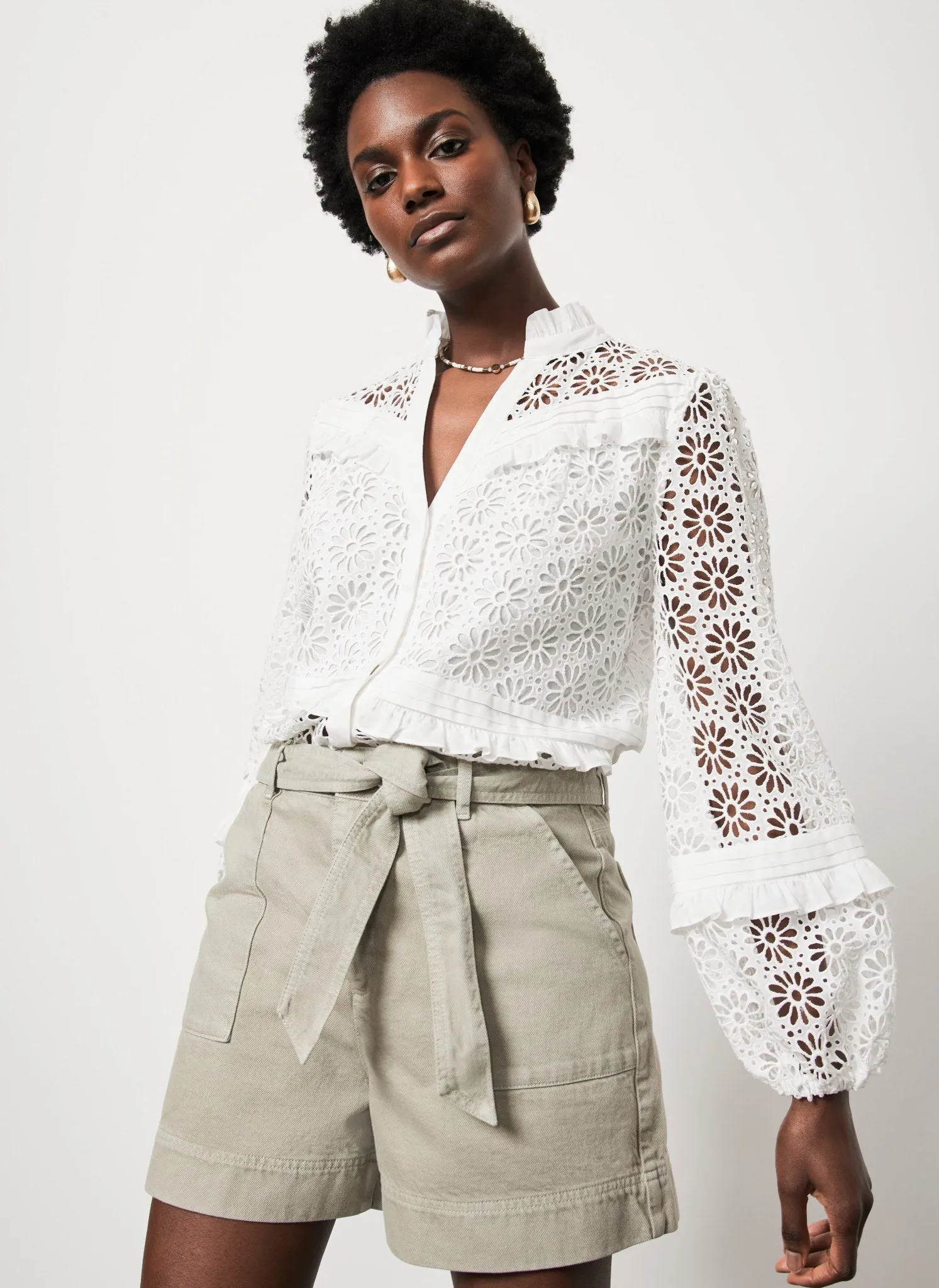 White Cotton Floral Blouse sold by Mint Velvet product image thumbnail 2