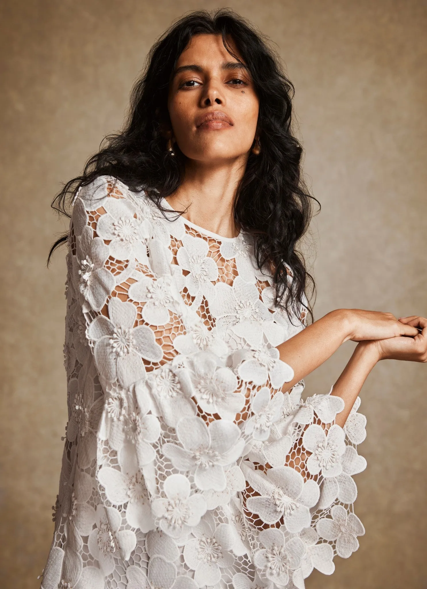 White Floral Lace Mini Dress sold by Mint Velvet product image thumbnail 4