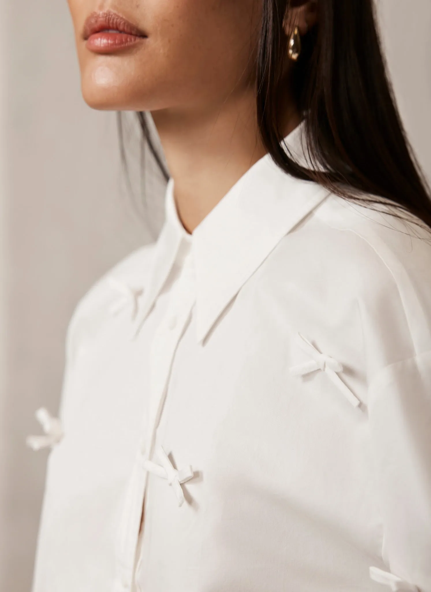 White Bow Detail Shirt sold by Mint Velvet product image thumbnail 4