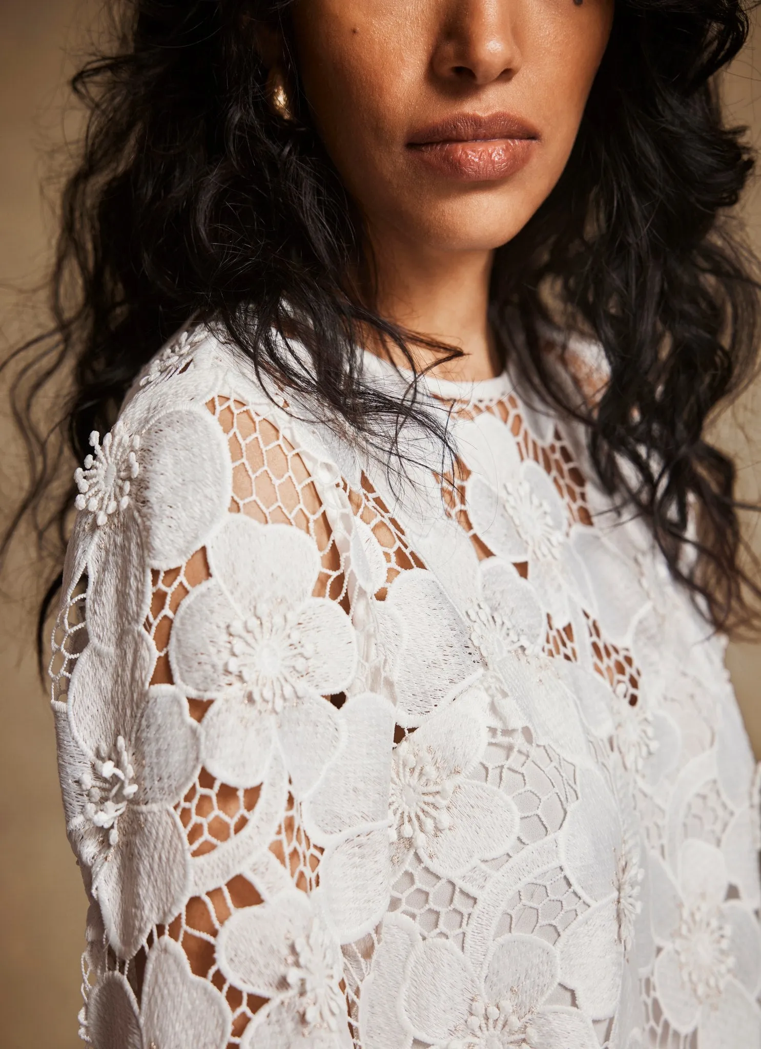 White Floral Lace Mini Dress sold by Mint Velvet product image thumbnail 5