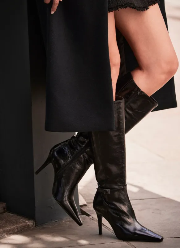 Black Leather Long Knee Boots sold by Mint Velvet